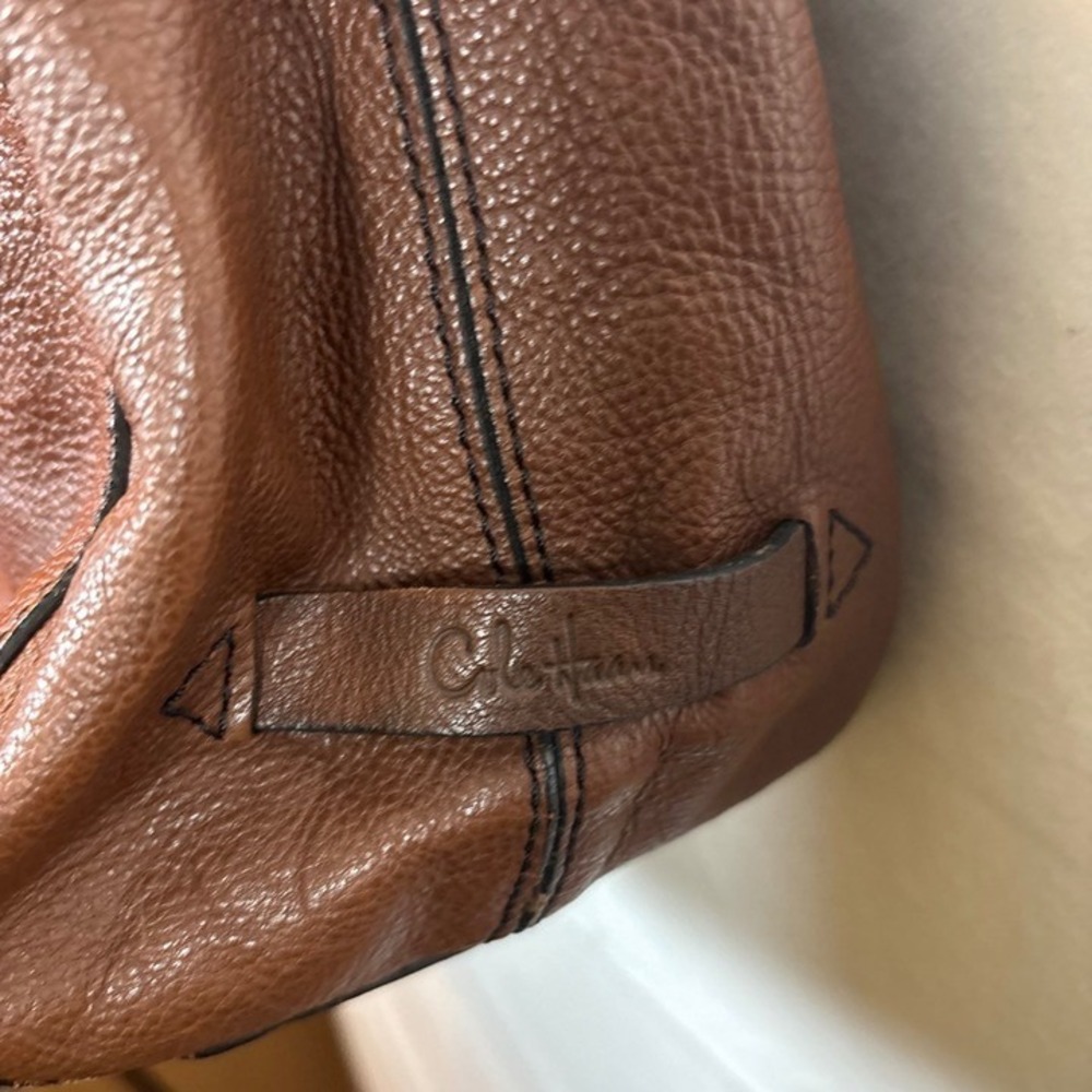 Cole Haan Hobo Bag Womens Large Brown Leather Excellent Braided Strap D-Ring - Picture 8 of 12
